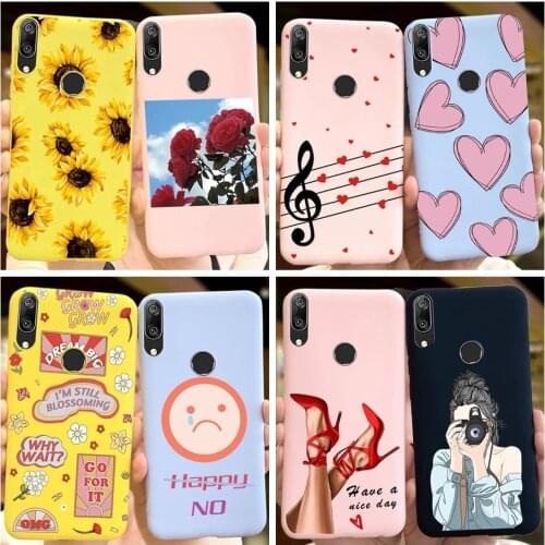 For Huawei Y7 2019 Case Yellow Sunflower Phone Cases Soft silicone Back Cover For Huawei Y7 Prime 2019 Y7 Y 7 Y7Prime 2019 Funda