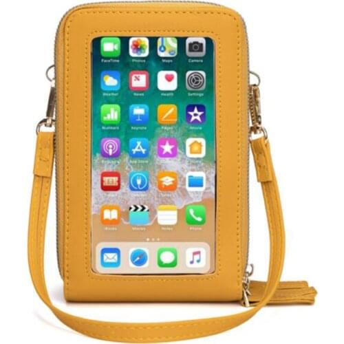 Women Multifunction Mobile Phone Bags Transparent Bag Shoulder Strap Messenger Chest Bags Wallet Coin Purse Female Crossbody Bag
