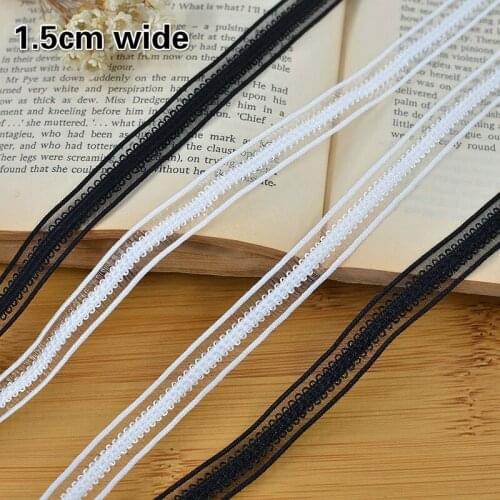 1.5cm Wide Fine Polyester Stretch Lace DIY Headdress Hat Bag Strap Decorative Bra Ribbon Making Lady Sexy Charm Dress Skirt Trim