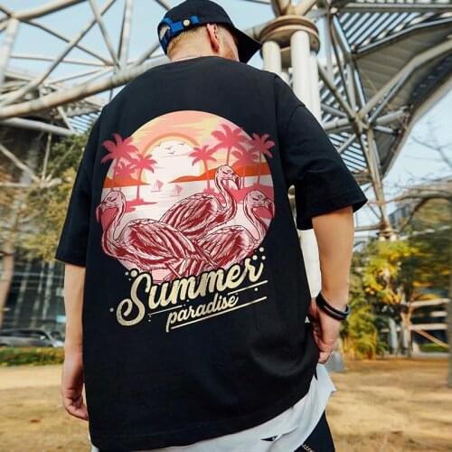 Japanese Harajuku Style Fashion Brand Couple plus Size National Fashion Loose Short Sleeve T-shirt Oversize Fat Mens Tee