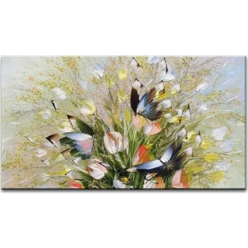 100% Hand madeoil painting high quality Modern artists beautiful butterfly oil painting DM15062101