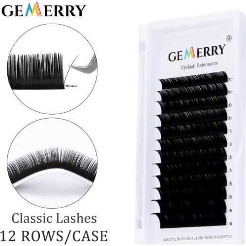 GEMERRY Classic Eyelash Extension Individual False Lashes Hand Made 8-14/15-20/20-25mm Mix Length Faux Mink Eyelashes Extensions