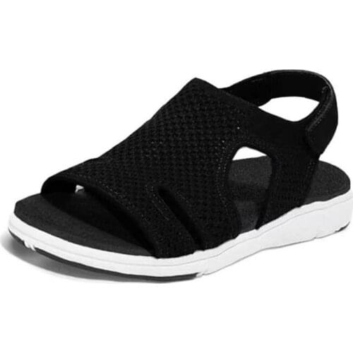 Classic Women Sandals Casual Summer Shoes Woman Flats Heel Sandals Platform Heels Sandalias Black Toe Foot Correction Sandals