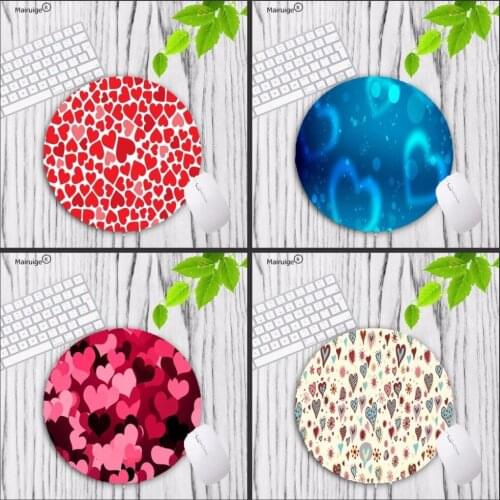 Mairuige Hearts Backgrounds Round Gaming Mousepad 20X20CM 22X22CM Lock Edge Mouse Pad Choose for Gift/game/office Tablet Mats