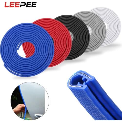 LEEPEE 5M Bumper Edge Guard Scratch Protector Car Door Anti Collision Strip Auto Accessories Car Styling Sealing Trim Moulding
