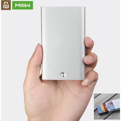 Original Youpin Business Card Case Automatic Pop Up Box Cover ultra thin Card holder Metal Wallet ID Card Картонная коробка