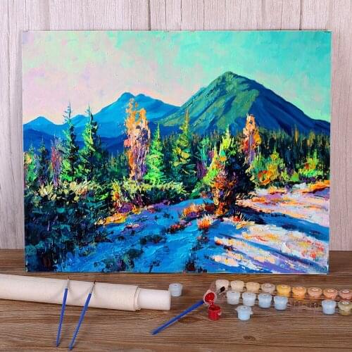 Landscape Frosty Morning DIY Paint By Numbers Complete Kit Oil Paints 50*70 Canvas Pictures New Design For Adults Art
