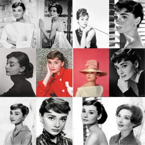 Audrey Hepburn Posters Vivid Color Wall Stickers White Coated Paper Prints High Definition Livingroom Bedroom Bar free shipping