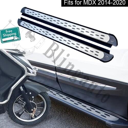 Fits for A-cur-a MDX 2014-2020 2Pcs left right running board side Nerf step bar pedal protector aluminum alloy