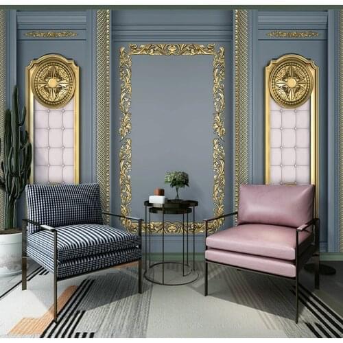 Custom 3D Photo Wallpaper European Style Luxury Golden Carving Mural Bedroom Living Room Sofa TV Backdrop Wall Murals Wallpaper