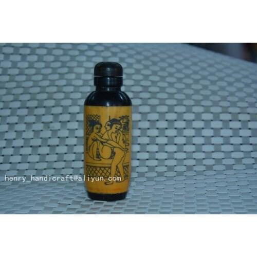 Rare Qing Dynasty bone snuff bottle,Love,#39,Free shipping