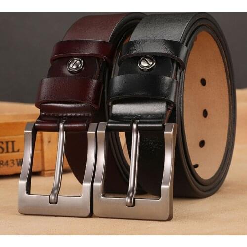 Men Belt Male High Quality Belt Genuine Leather Strap Luxury Brand Design Pin Buckle Fancy Plus Size 140 150 160cm Vintage Jeans