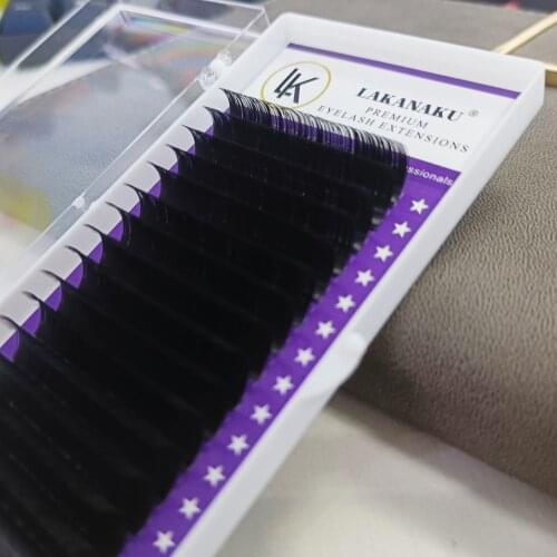 LAKANAKU 8-18mm Individual Mink Lashes Extension Volume Mega Tray Premium Eyelashes Extension Supplies D Curl Cilios