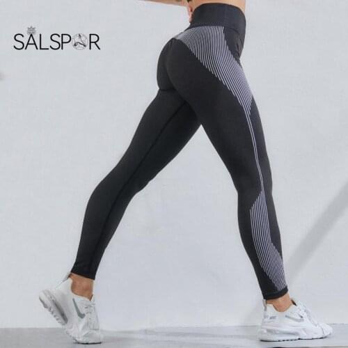 SALSPOR Seamless High Waist Leggings Sexy Ladies Fitness Exercise Leggins Stretch Slim Push-Up Legging Quick-Drying Gym Clothing