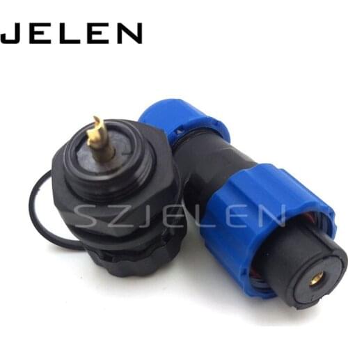 SD13, 1 pin Male female connector, IP68, panel mount 12mm, Single-pin power cable connector, RF coaxial connector plug socket