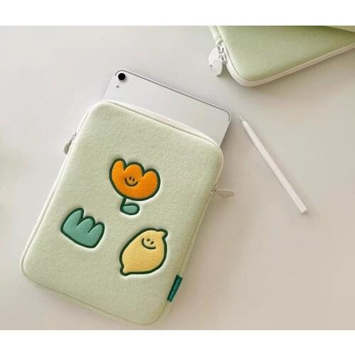 Semo Korean Original Green iPad Pouch For iPad Air 4 Lemon Tablet Pouch For iPad Pro 11 Samsung 11'' 13'' 15'' 2021 New IG Hot