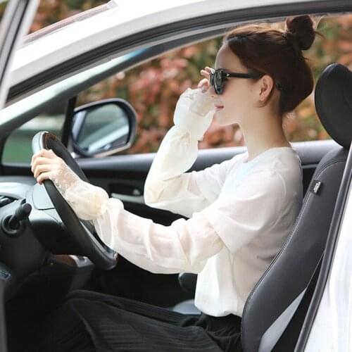 Sunscreen Gloves Long Sleeve For Cycling Thin Ladies Summer Uv Proof Lace Half Finger Sleeve