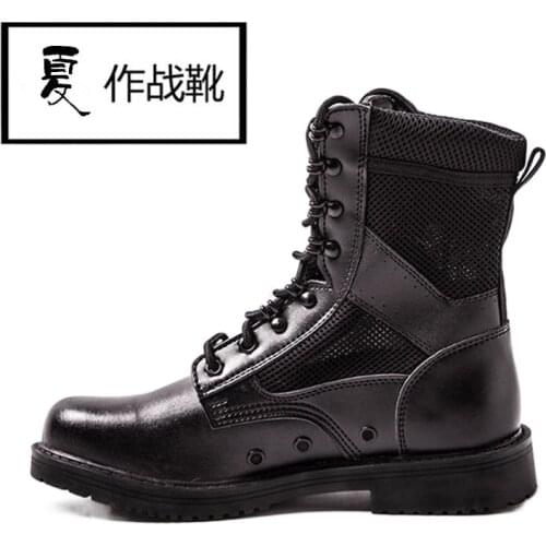 Special forces hollow mesh breathable combat army boots mens single high mountaineering ultra light shock absorption outdoor