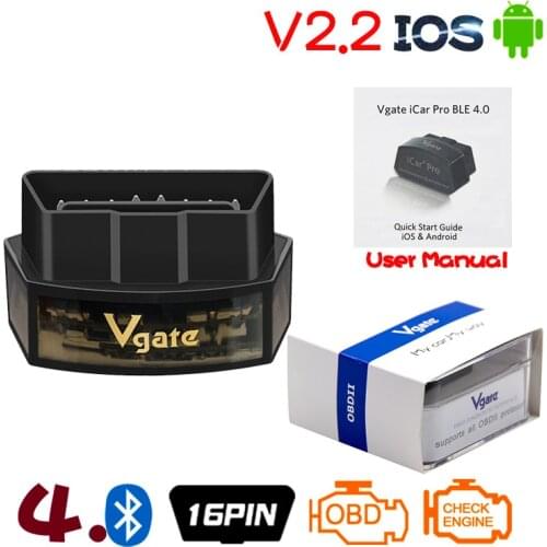 Vgate ICar Pro V2.2 OBDII BLE 4.0 Bluetooth Support Apple Android Full Protocol