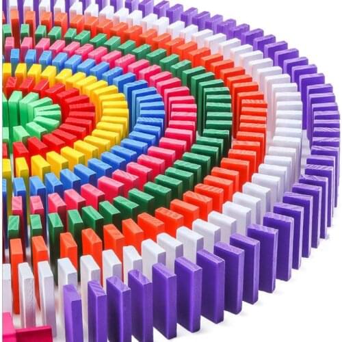 120pcs/set Domino Toys Children Wooden Toys Colored Domino Blocks Kits Early Learning Dominoes Games Educational Children Toys