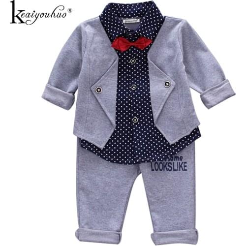 KEAIYOUHUO 2020 Boys Clothes Long Sleeve Autumn Little Gentleman Suits Kids Clothes Sets Children Clothing Outfits Suit Costume