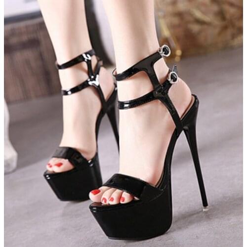 2020 Sexy Pumps Shoes Woman Fetish Ultra High Heels For Women Platform Stripper Bowknot Buckle Pumps Party Shoes Thin Heels
