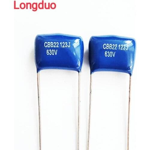 50pcs 123 12nf 0.012uf 630V Type CBB Metallized Polypropylene Film Capacitor