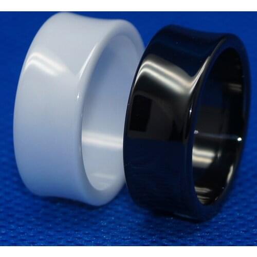 8mm width unique simple concave design hi tech scratch proof ceramic ring 1pc
