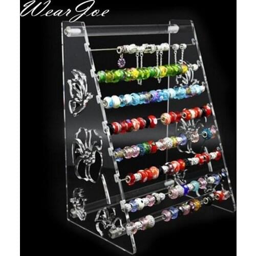 Acrylic Rondelles Rack European Beads Display Stand Pandora Charms Beads Bracelet Jewellry Body Jewelry Ring Earrings Showcase