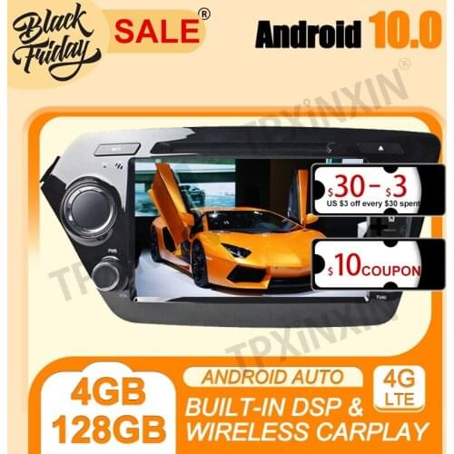 Android 10.0 4G+128G Carplay For KIA RIO K2 2010-2012 Multimedia Player GPS Navigation Auto Audio Radio Video Stereo Head Unit
