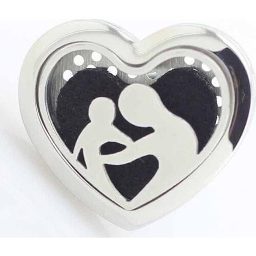 Stainless Steel Heart Shape Car Perfume Diffuser Pendant Locket Car Essential Oil Diffuser Aromatherapy