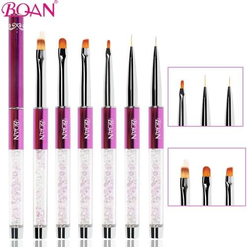 BQAN Bright Purple Nail Brush Gel Brush For Manicure Acrylic UV Gel Extension Pen For Nail Polish Painting Drawing Brush Tools