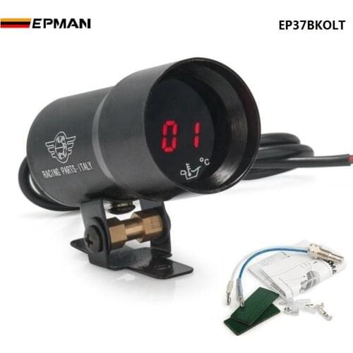 Micro Digital Oil Temperature Gauge, 37mm BlacK, For Honda Civic ES EM 2 Door Jdm 01-03 EP37BKOLT