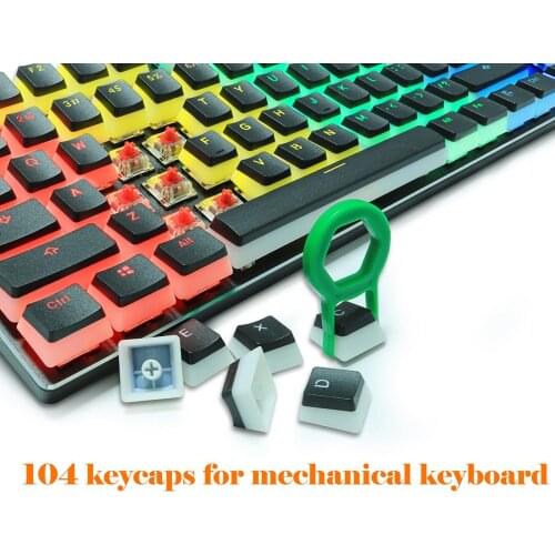 PBT Double Shot Keycaps 108 Keys Mechanical Keycaps with Puller DIY Key Caps