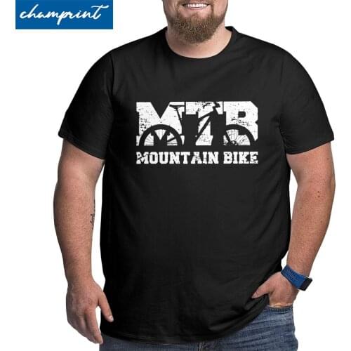 Mountain Bike Vintage MTB Distressed Design T Shirts Mens Fun T-Shirt Big Tall Tees Short Sleeve Clothes Plus Size 4XL 5XL 6XL