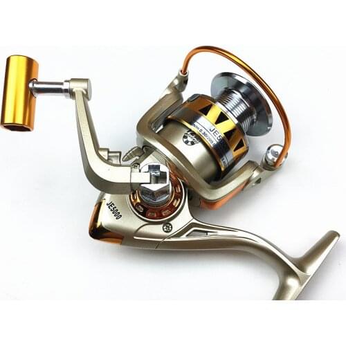 Fishing Reels Spinning Reel Metal Spool 5.2:1 12BB Ball Bearings Carp Fishing Reel JE2000-7000 Semi-metallic Handle Sea Tackle