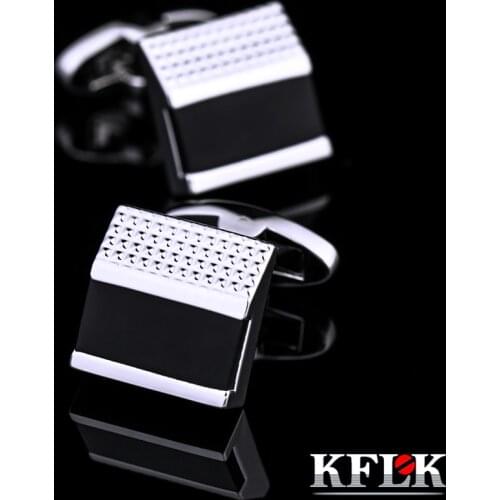 KFLK Jewelry French Shirt Fashion Black Cufflinks for Mens Brand Cuff links Buttons High Quality guests 2017 New Arrival