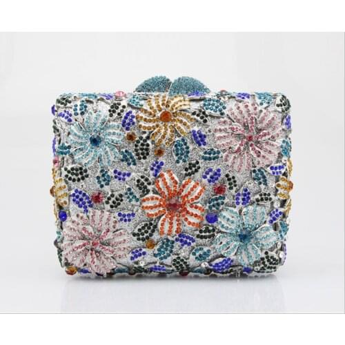 XIYUAN Fashion Silver Crystal Clutch Evening Purse Bag Women Formal Dinner Party Handbag Wedding Bridal Diamond Bolso Mujer bags