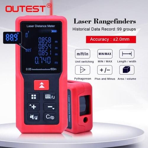 Laser distance meter OUTEST Laser Rangefinder 40M 60M 80M 100M Measurer Tape Trena Digital Distance meter Building Measurement