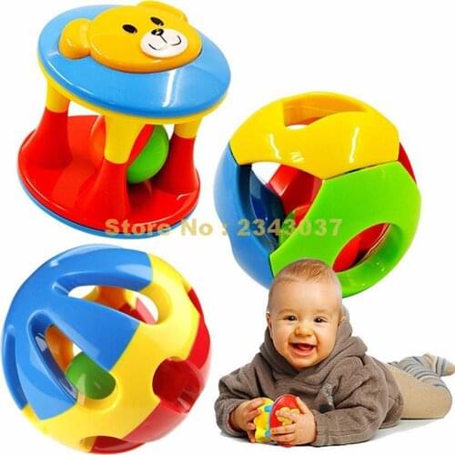 Lovely Funny Baby Grasping Rattles Ball Plastic Music Hand Shake Jingle Bell Ring Early Learning Educational Toy