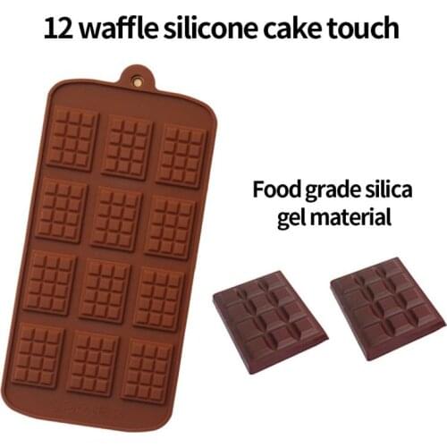 12 Cavity Silicone Mold Mini Rectangle Waffle Mould Resuable Chocolate Break-Apart Tool Kitchen Accessories