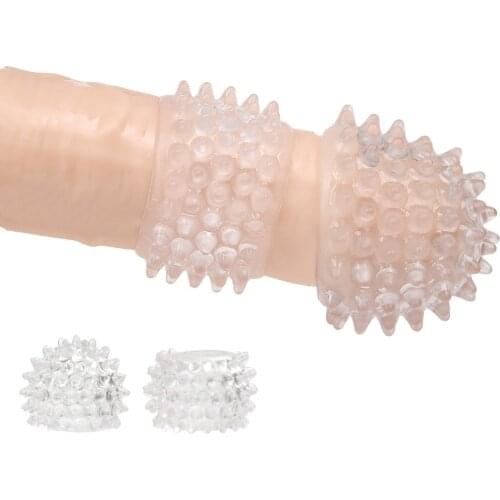 Men Delay Lock Sperm Fine Condom Threaded Enhancer Ring Penis Extender Sleeve Erection Dick Cock Ring Sex Toys For Men Intimate