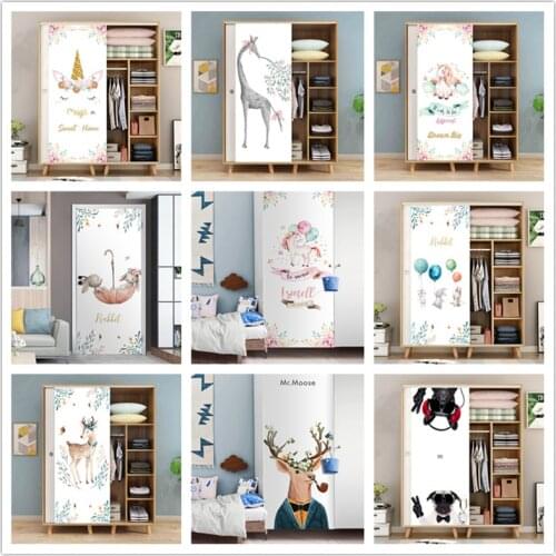 Magic Sweet Home Door Sticker PVC Waterproof Sticker For Bathroom Girls Room Self-adhesive Theme Room Renovation DIY Door Poster