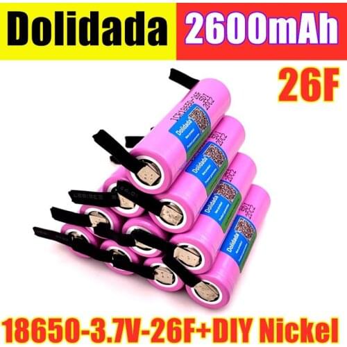 New 1-20PCS Dolidada Original 18650 3.7V 2600mAh rechargeable battery ICR18650-26F batteries Industrial use+DIY Nickel