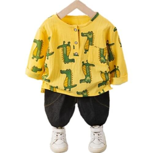 New Spring Autumn Baby Boy Girls Clothes Children Cotton Cartoon T Shirt Pants 2Pcs/sets Toddler Fashion Costume Kids Tracksuits