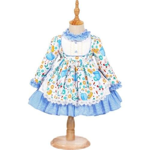 2021 Fall High-quality New Girls Lolita Girls Western-Style Princess Dresses Childrens Spanish Dresses