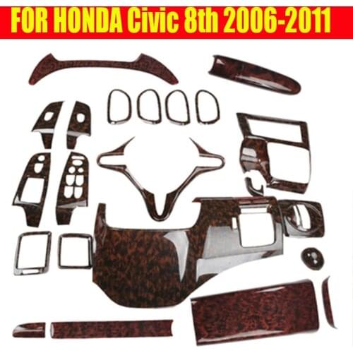 Fit For Honda Civic 8th FD2 2006-2011 ABS Peach wood grain car Interior Frame Decor Cover Trim