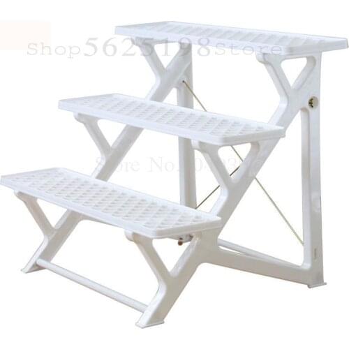 Balcony planting pot bracket flower pot plastic flower stand three-story terrace