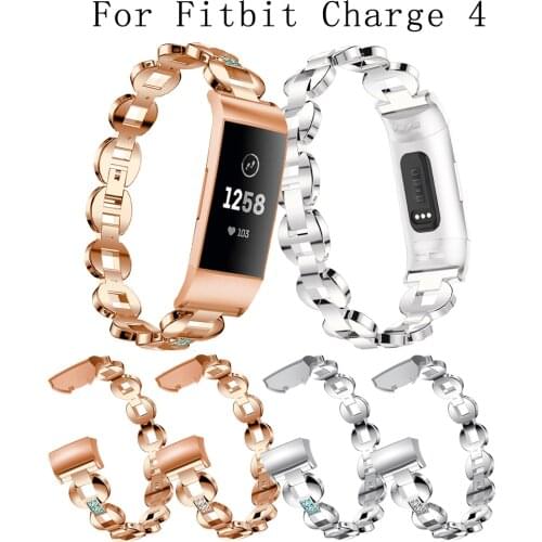 New Watch Bands for Fitbit Charge 4 sport watch Band Stainless Steel Metal Wrist Strap Women Jewelry Bracelet for Charge 4 bands
