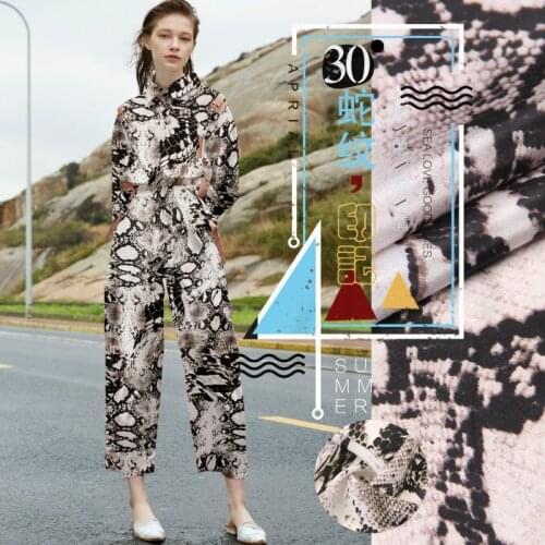 135 cm wide snake print silk fabric 12 mm silk crepe de chine fabric micro perspective shirt dress fabric wholesale silk cloth